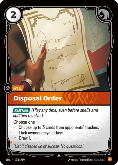Disposal Order